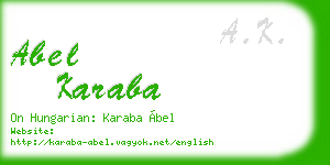 abel karaba business card